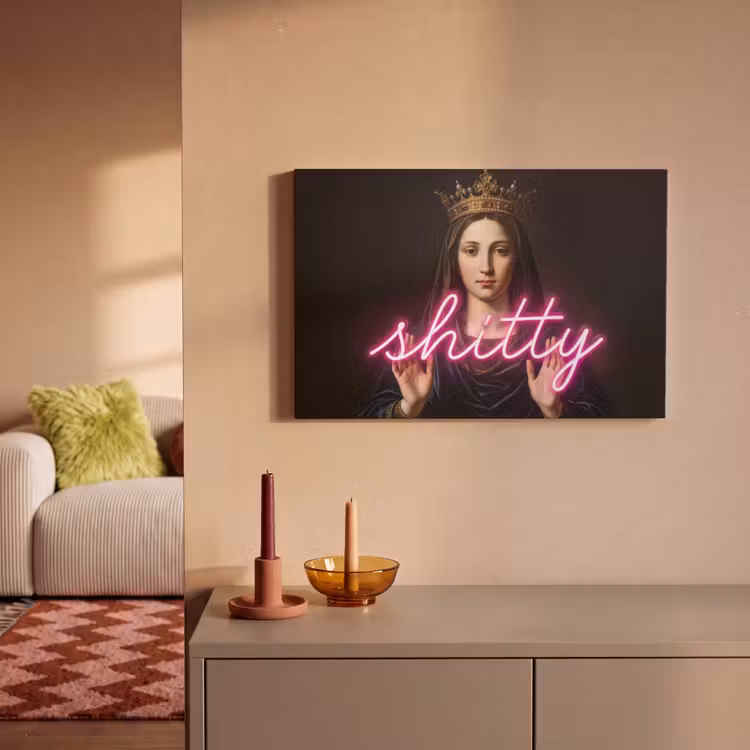 Canvas schilderij - Ironisch - Tekst - Neon — 1