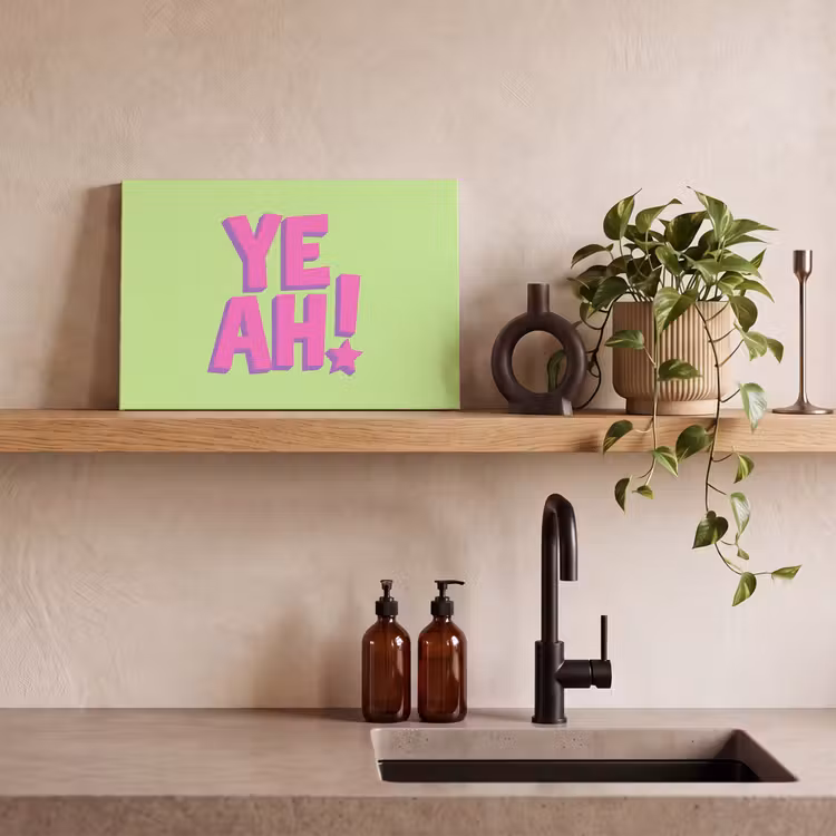 Canvas schilderij - Groen - Neon - Quote — 2