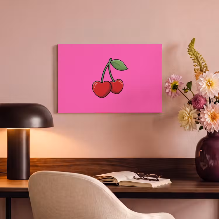 Canvas schilderij - Kers - Roze - Fruit — 3