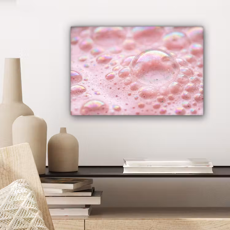 Canvas schilderij - Schuim - Structuur - Roze — 4