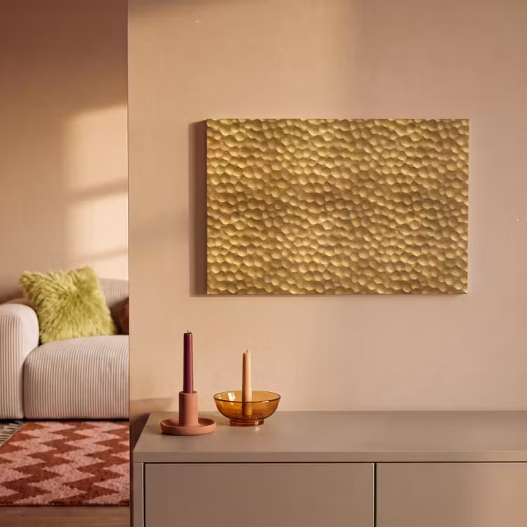 Canvas schilderij - Metaal - Dynamisch - Goud — 1