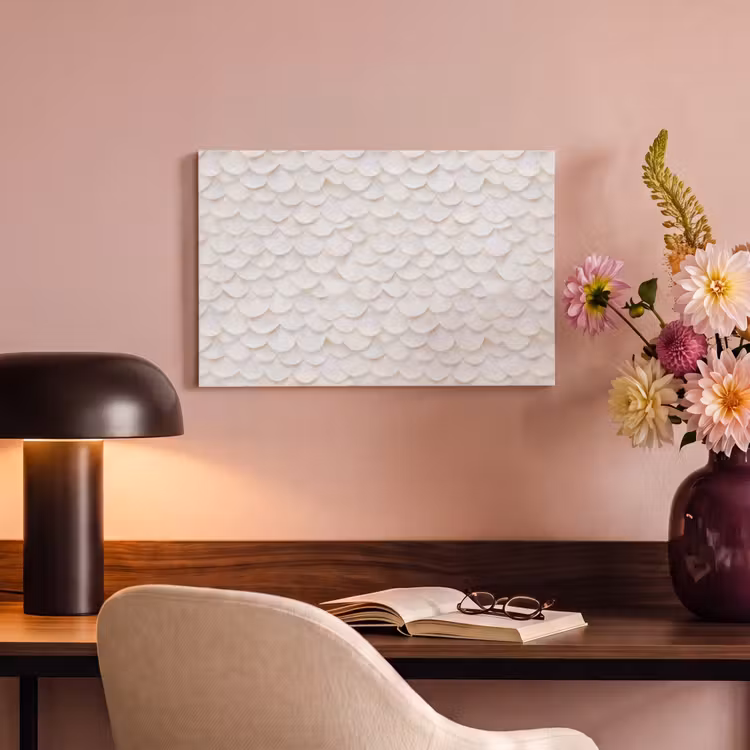 Canvas schilderij - Schubben - Wit - Elegant — 3