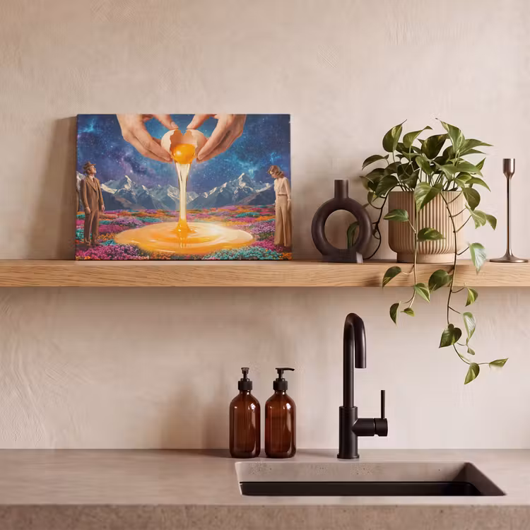 Canvas schilderij - Handen - Ei - Surrealisme — 2