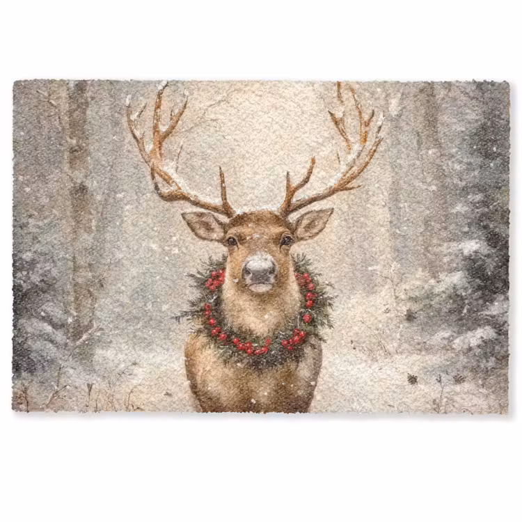 Deurmat - Kerst - Rendier - Winter - Krans — 1