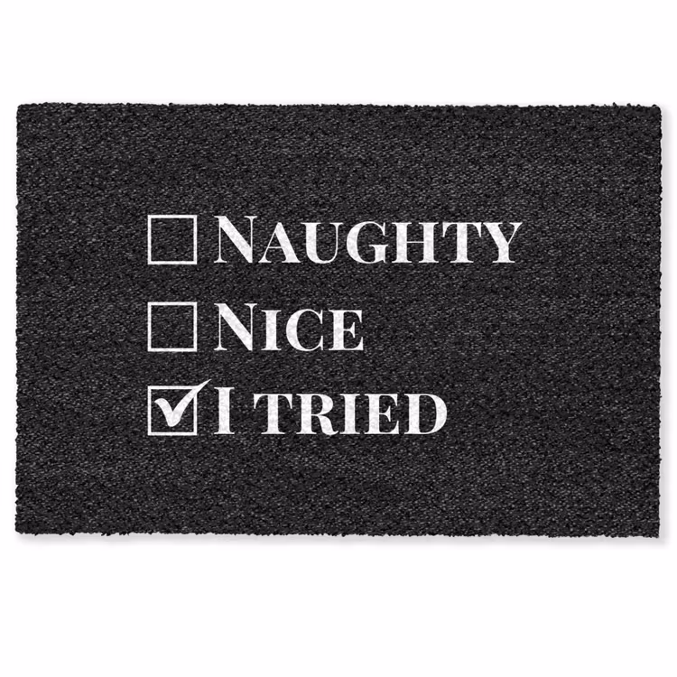 Deurmat - Kerst - Zwart - Wit - Quote - Grappig — 1