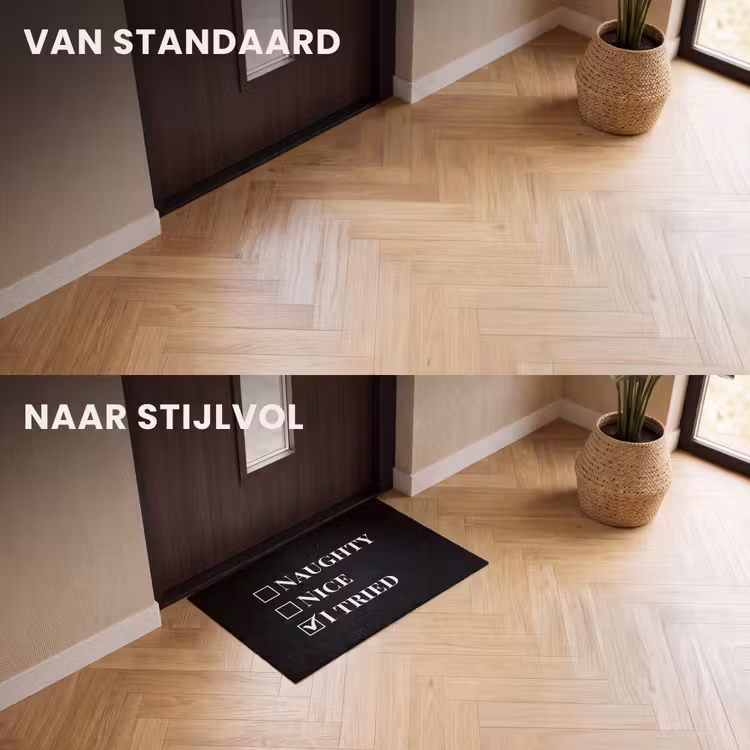 Deurmat - Kerst - Zwart - Wit - Quote - Grappig — 3