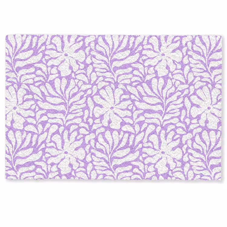 Deurmat - Paars - Wit - Bloemen — 1