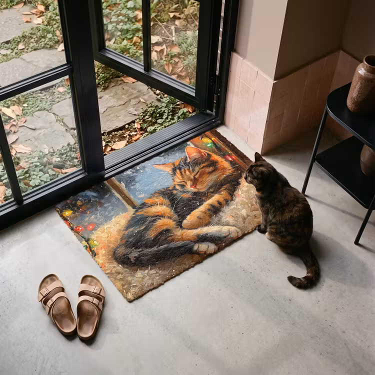 Deurmat - Kat - Kerst - Winter - Dier — 2