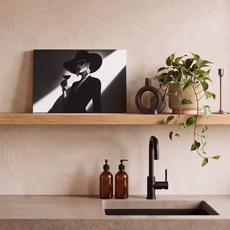Canvas schilderij - Vrouw - Wijn - Chic — 2