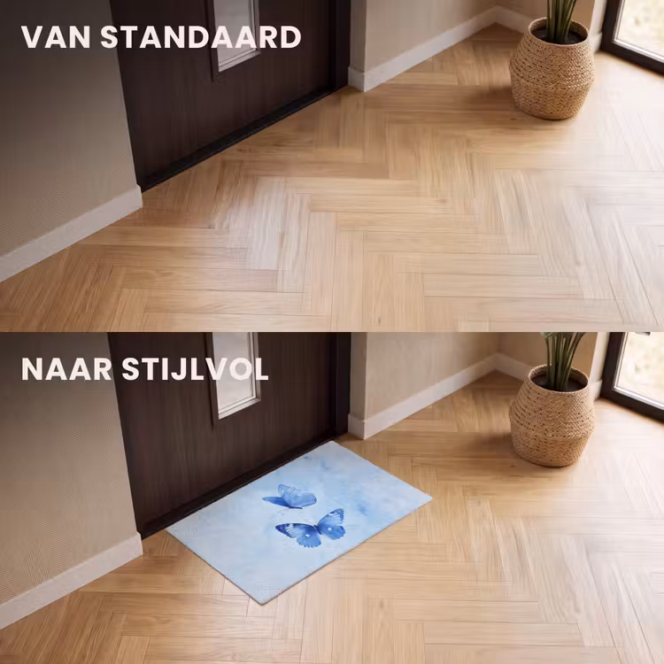 Deurmat - Vlinders - Sierlijk - Blauw — 3
