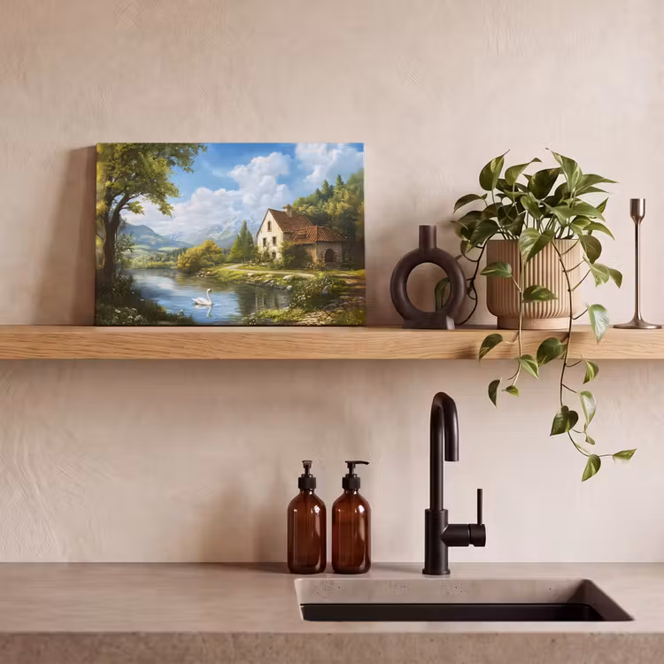 Canvas schilderij - Zwaan - Bomen - Rust — 2
