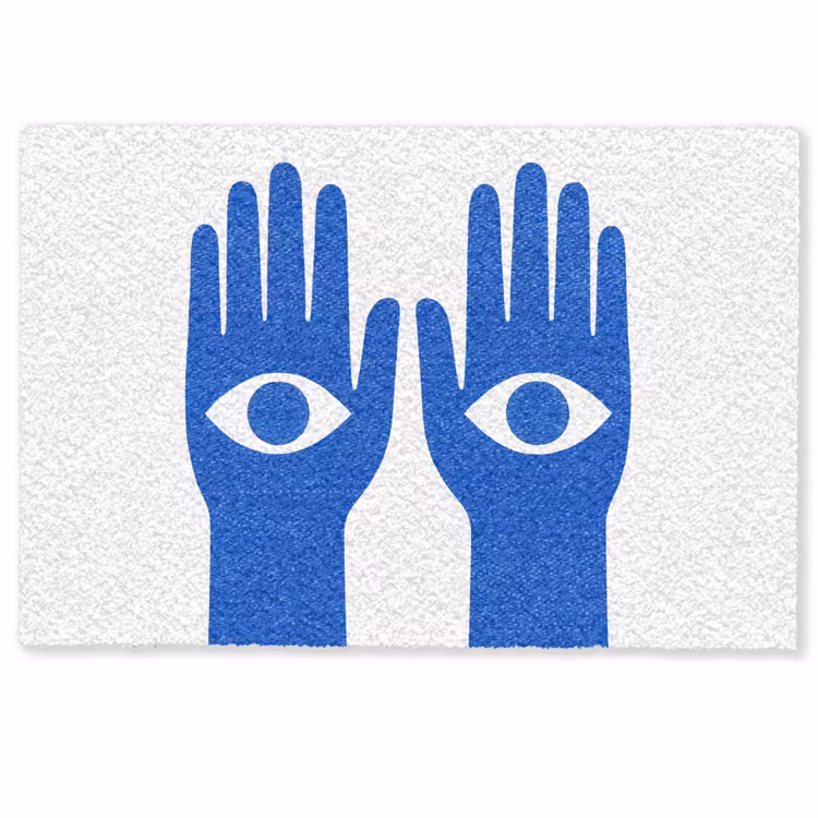 Deurmat - Handen - Twee - Ogen - Blauw — 1