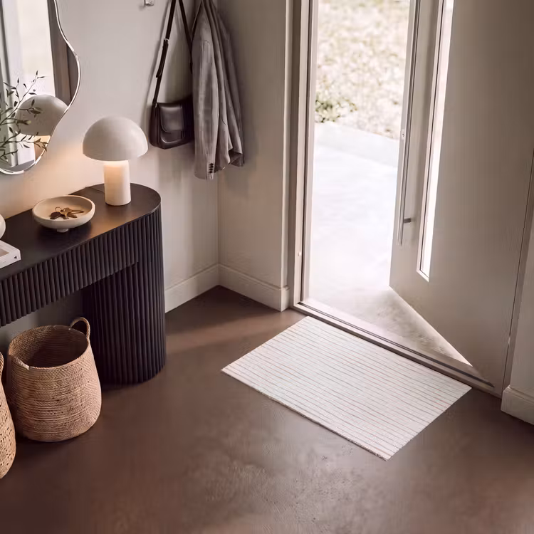 Deurmat - Terracotta - Strepen - Wit — 8