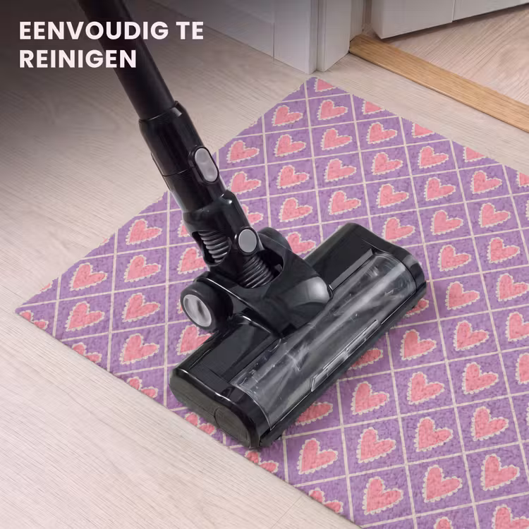 Deurmat - Ruit - Patroon - Paars - Hartjes — 9