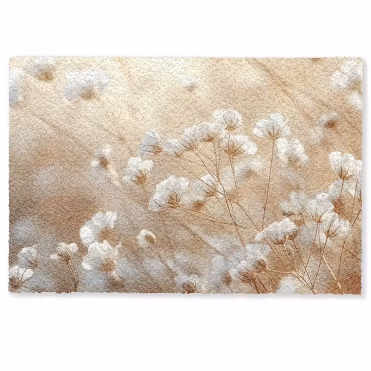 Deurmat - Wilde - Bloemen - Wit — 1