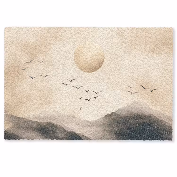 Deurmat - Landschap - Japandi - vogel — 1