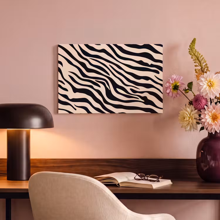 Canvas schilderij - Zebraprint - Dynamisch - Roze — 3