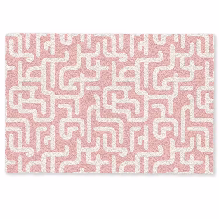 Deurmat - Doolhofpatroon - Roze - Wit - Abstract — 1