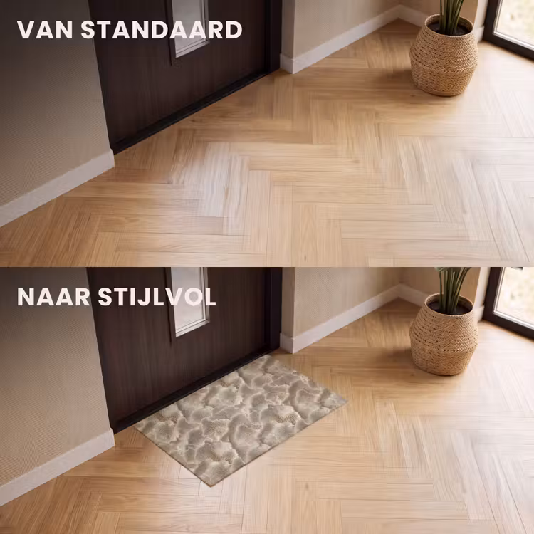 Deurmat - Waaierstructuren - Beige - Vezeltextuur — 3