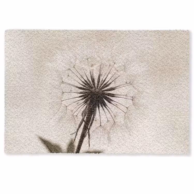 Deurmat - Paardenbloem - Minimalistisch - Wit — 1