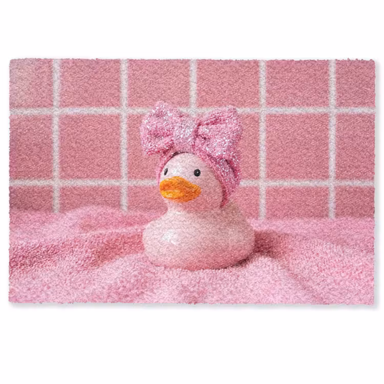 Deurmat - Badeend -Strik - Roze — 1