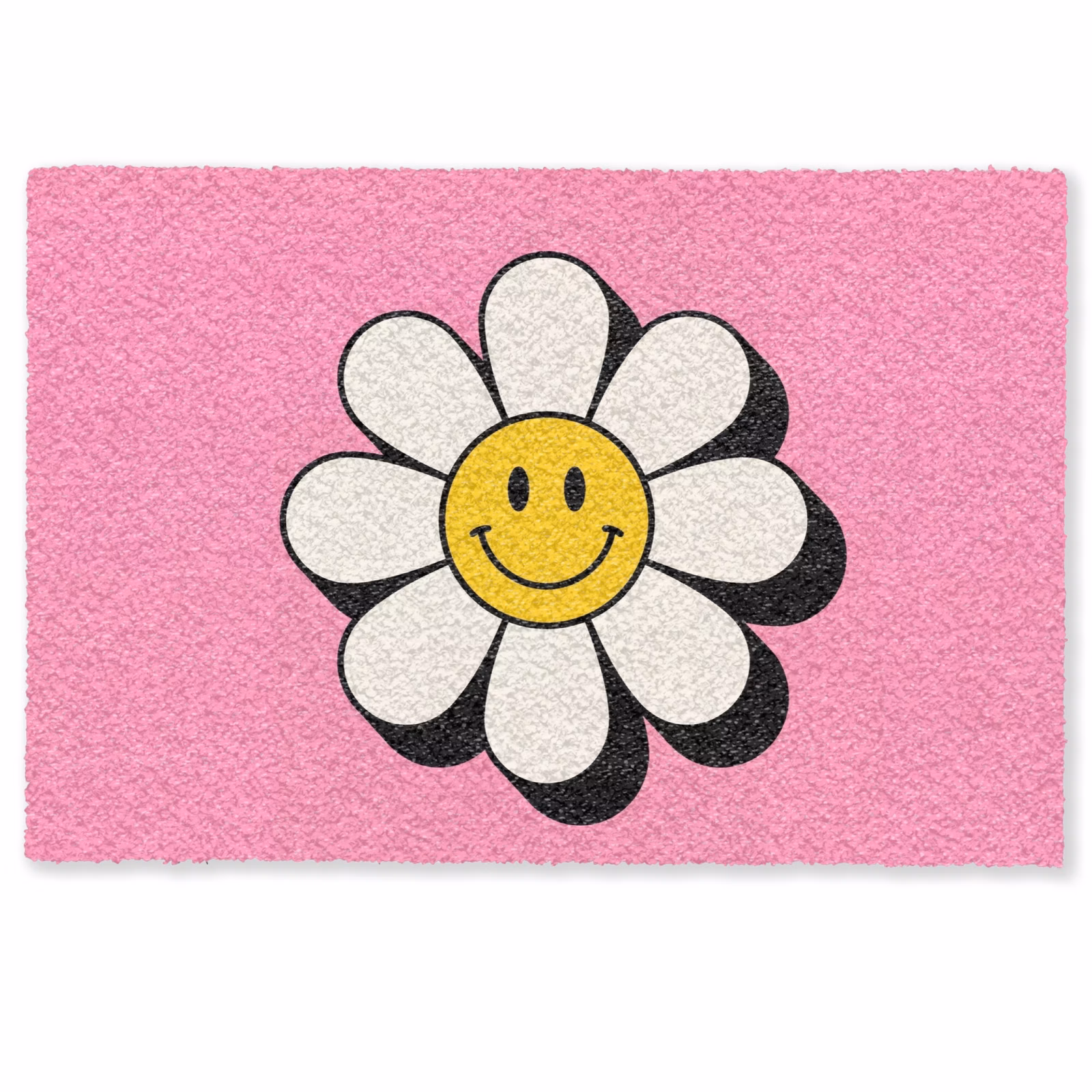Deurmat - Smiley - Bloem - Roze — 1