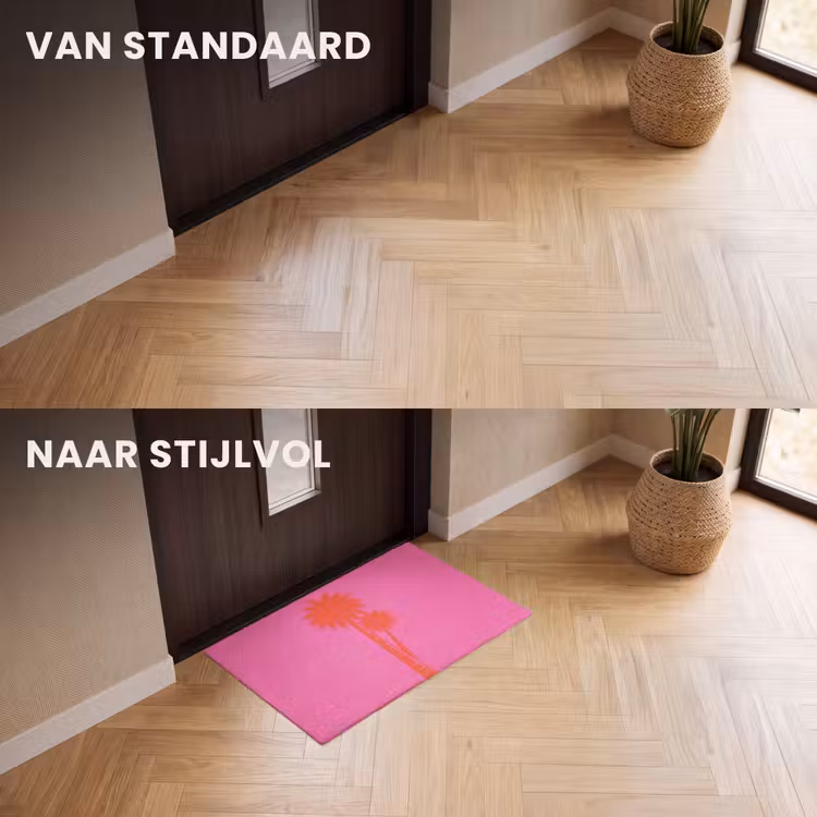 Deurmat - Palmbomen - Modern - Roze — 3