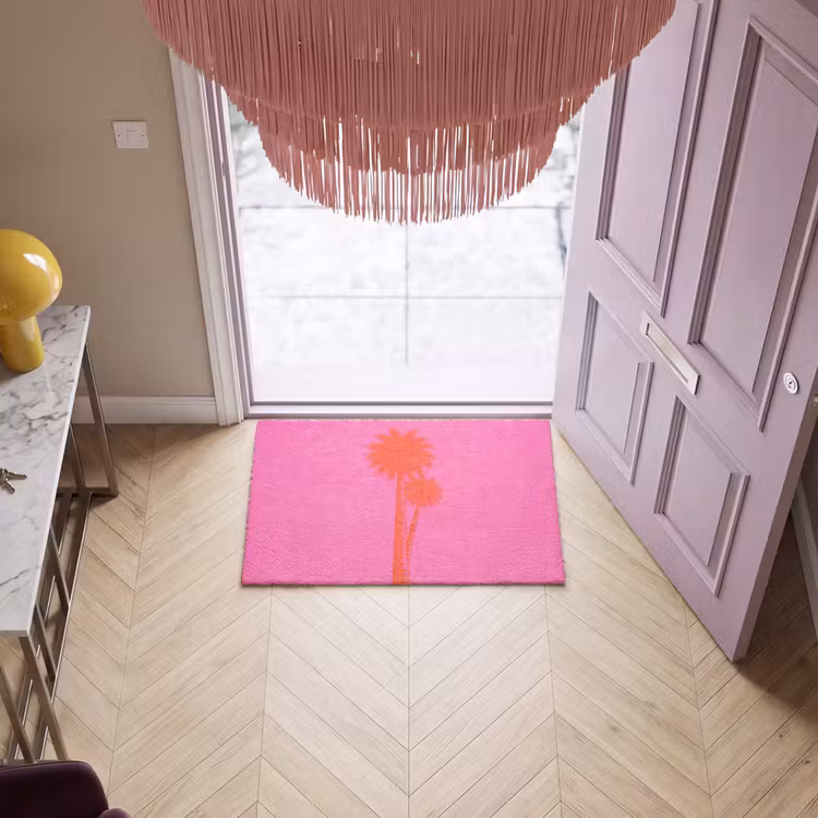 Deurmat - Palmbomen - Modern - Roze — 4