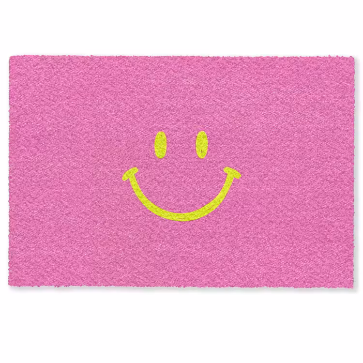 Deurmat - Smiley - Vrolijk - Roze — 1