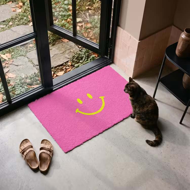 Deurmat - Smiley - Vrolijk - Roze — 2
