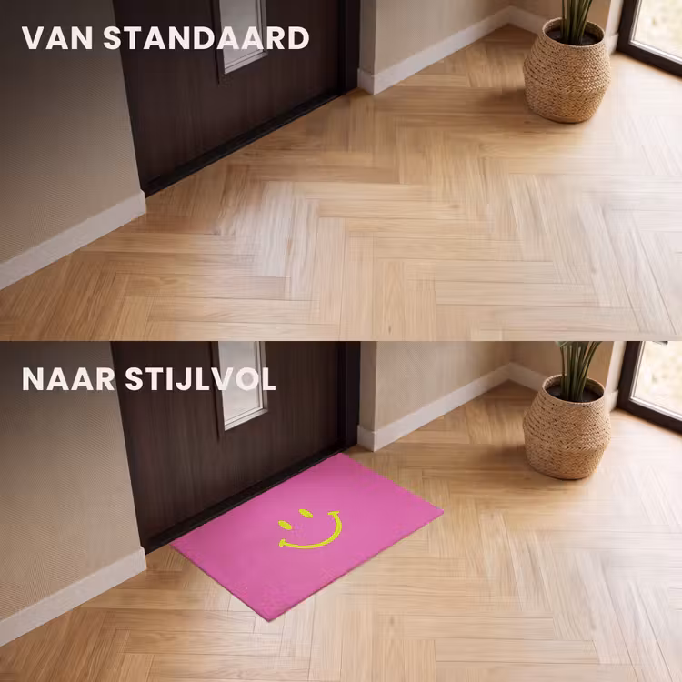 Deurmat - Smiley - Vrolijk - Roze — 3