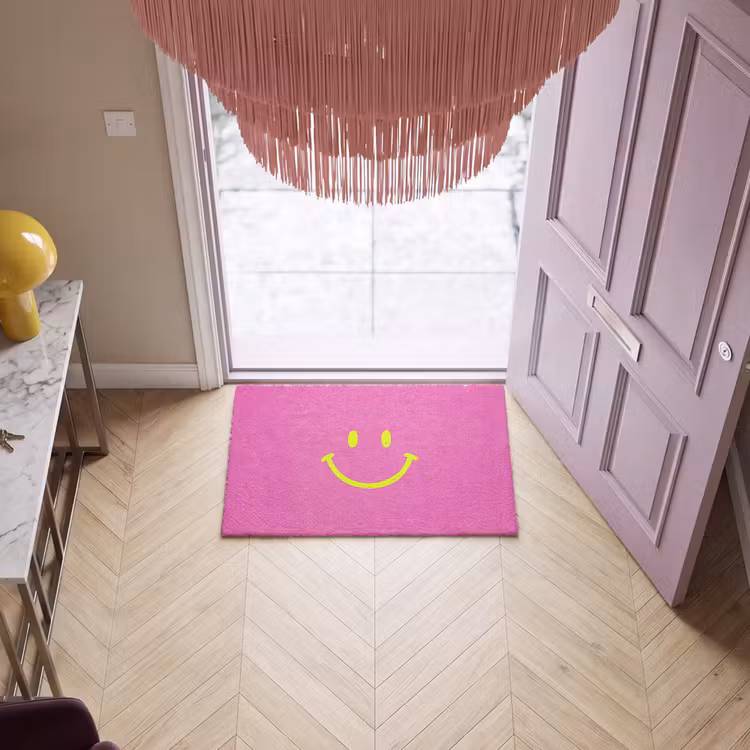 Deurmat - Smiley - Vrolijk - Roze — 4