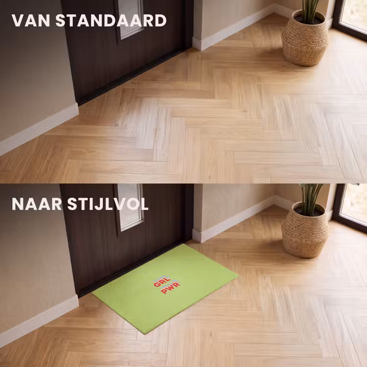 Deurmat - Grl pwr - Groen - Rood - 3D — 3