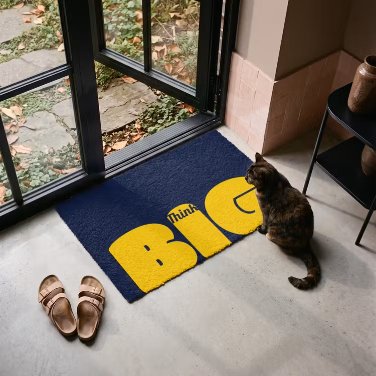 Deurmat - Think big - Blauw - Geel — 2