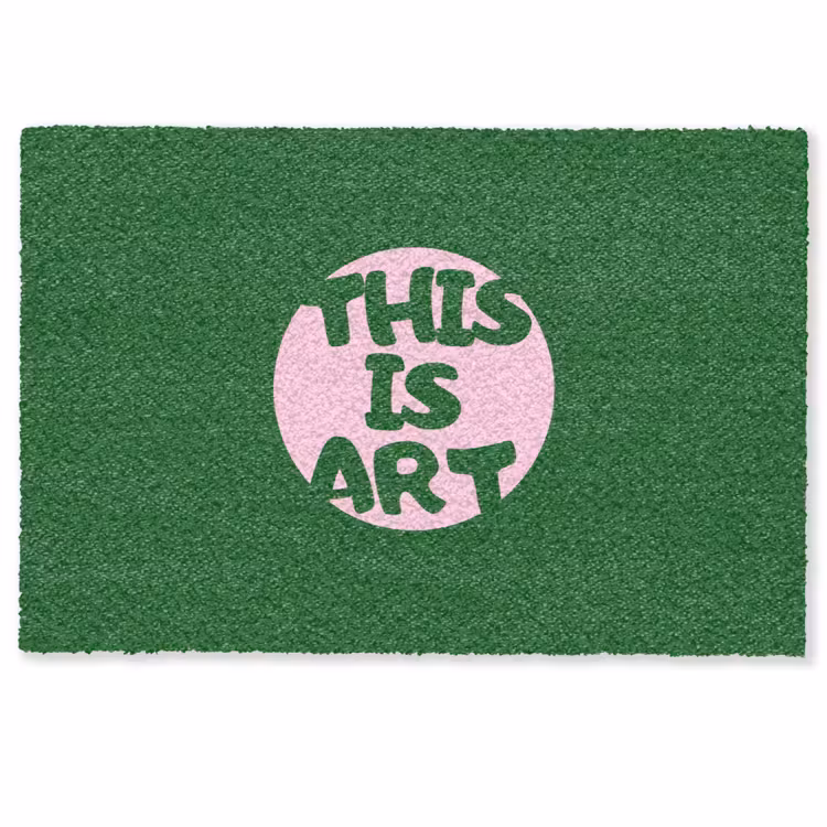 Deurmat - Cirkel - Roze - Tekst - Art — 1