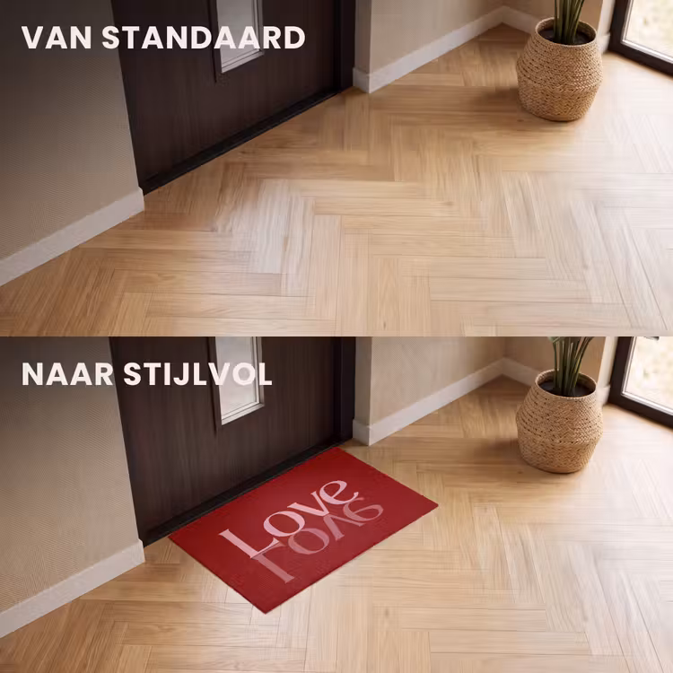 Deurmat - Love - Spiegeling - Rood — 3