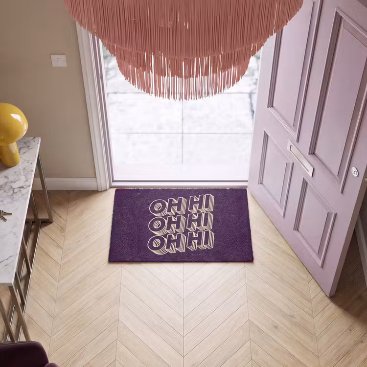 Deurmat - Oh hi - Paars - 3D — 4