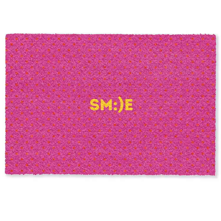 Deurmat - Smile - Stippen - Roze — 1