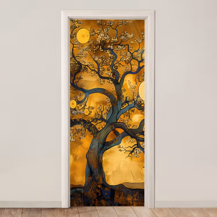 Deursticker - Boom - Levensboom - Abstract - Goud — 1