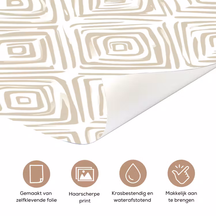 Deursticker - Abstract - Ruit - Beige — 3