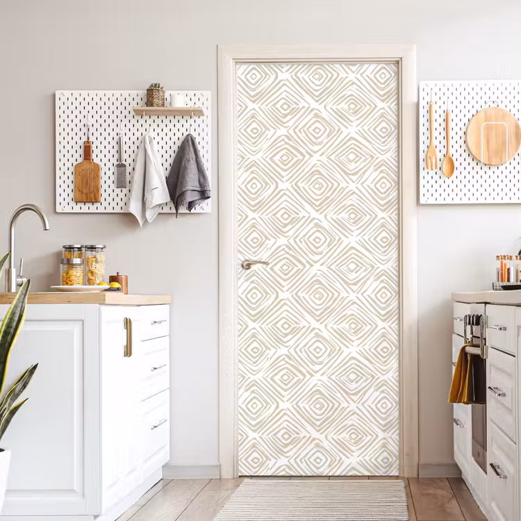 Deursticker - Abstract - Ruit - Beige — 7