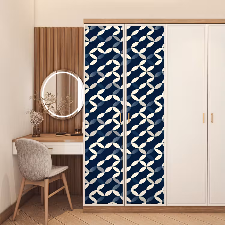 Deursticker - Abstract - Patroon - Blauw — 5