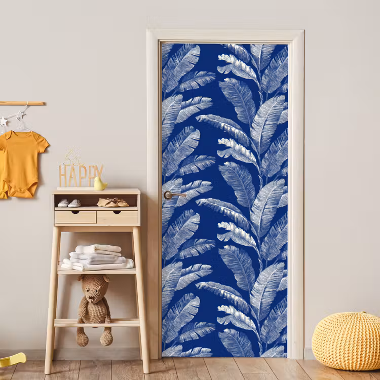 Deursticker - Blad - Palm - Blauw — 6