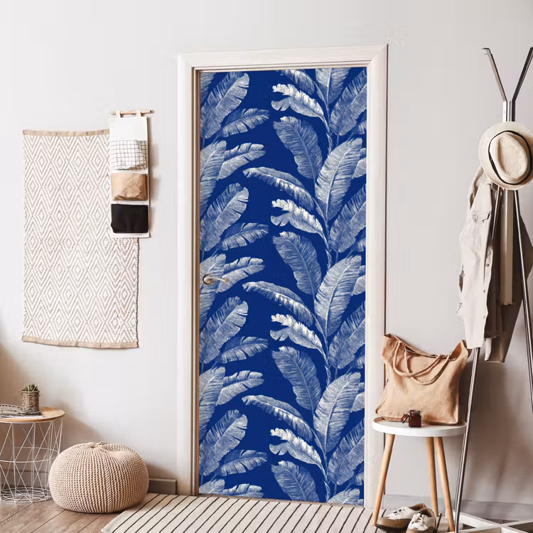 Deursticker - Blad - Palm - Blauw — 8