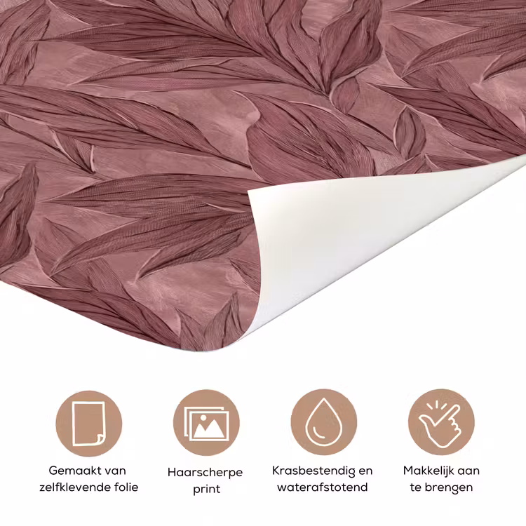 Deursticker - Bladeren - Patroon - Paars — 3