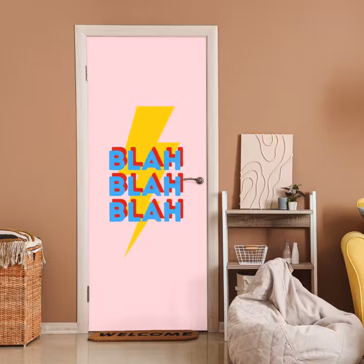 Deursticker - Blah - Bliksem - Roze — 2