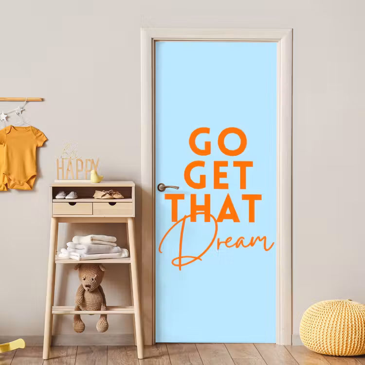 Deursticker - Blauw - Oranje - Tekst — 6