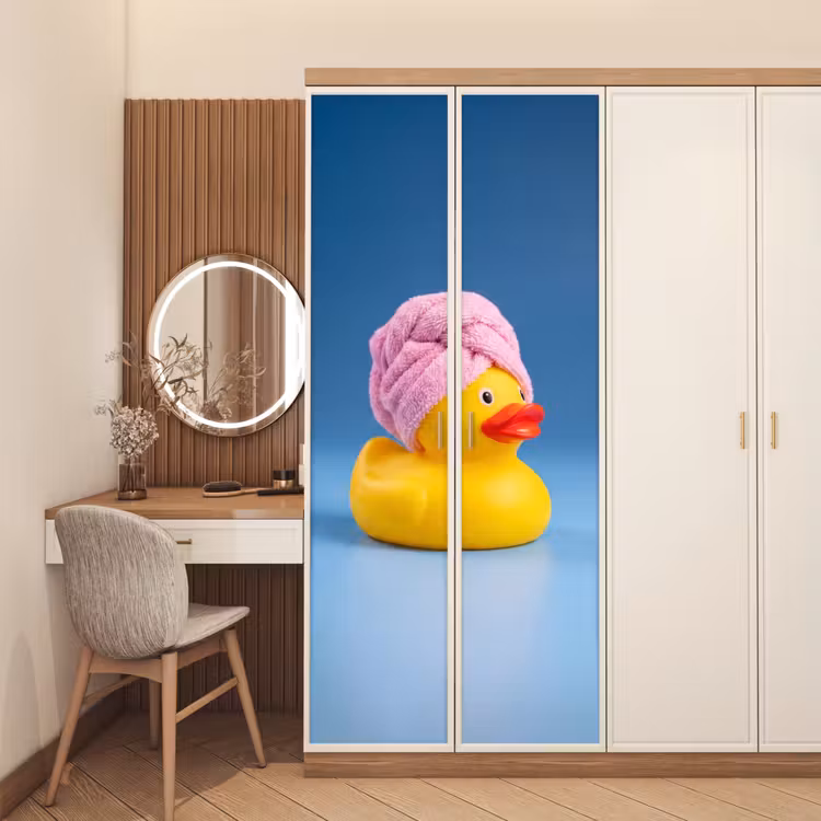 Deursticker - Badeend - Handdoek - Blauw — 5