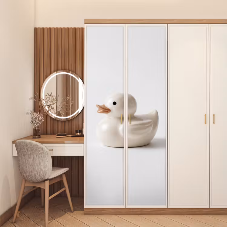 Deursticker - Badeend - Minimalistisch - Wit — 5