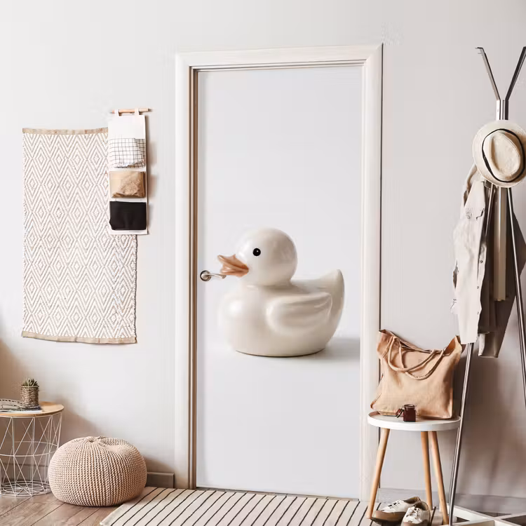 Deursticker - Badeend - Minimalistisch - Wit — 8